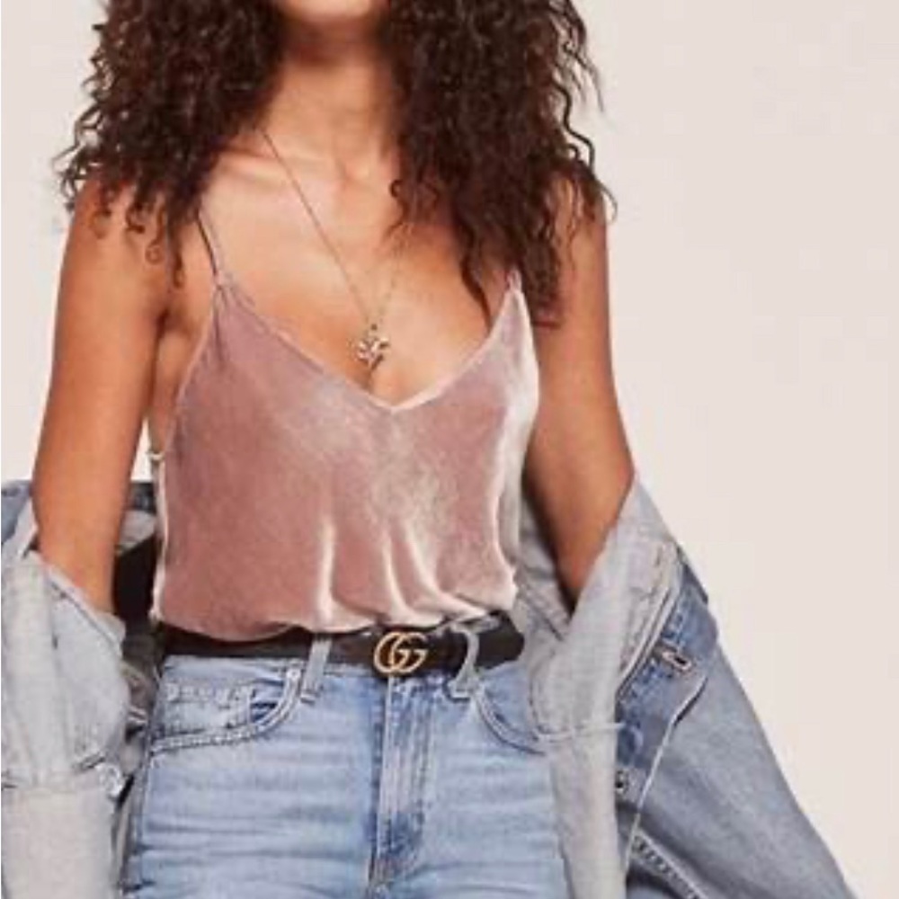 Reformation velvet camisole. XS. Blush